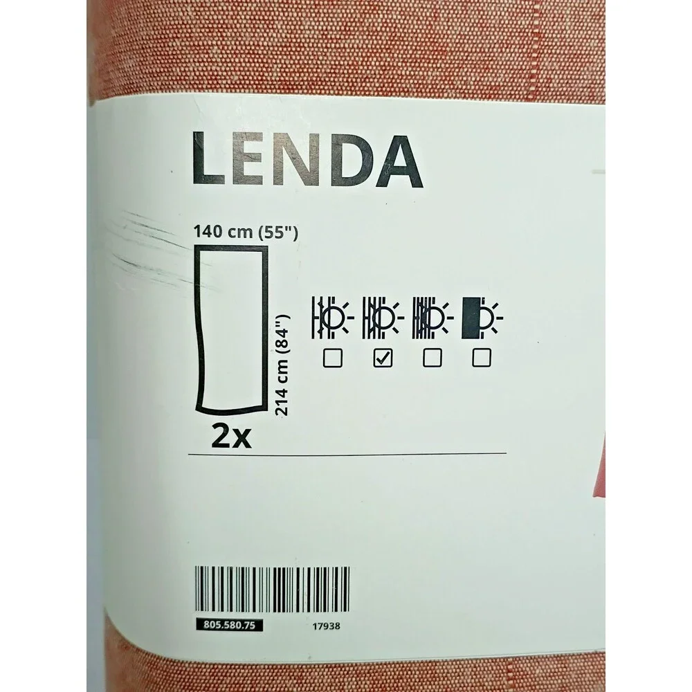 IKEA LENDA Curtains 2 Panels (1 Pair) Red-Brown 55x84